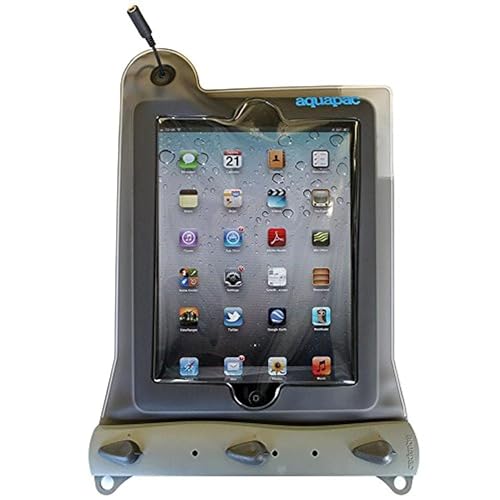 AQUAPAC iPad wasserdichte Tablet-Tasche mit Kopfhörerdurchgang, transparent/grau, 638 von Aquapac