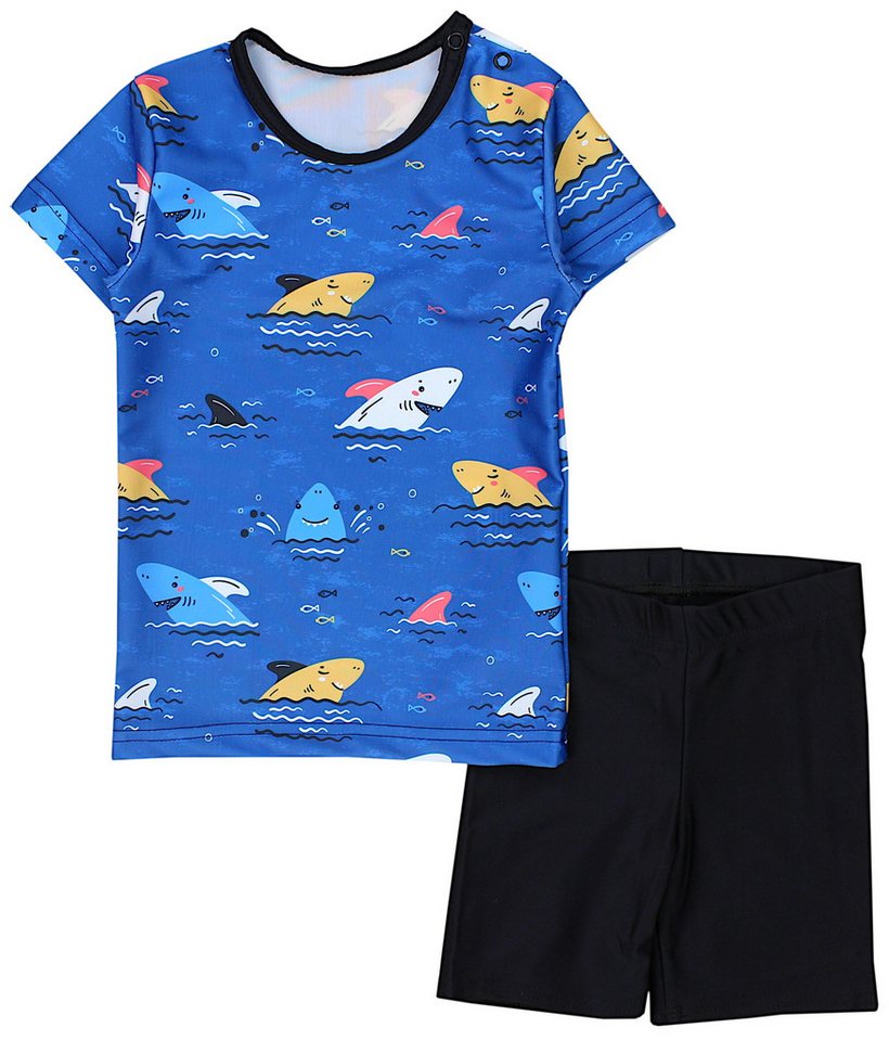 Aquarti Badeanzug Baby Jungen Zweiteiliger Kinder Badeanzug T-Shirt Badehose UV-Schutz von Aquarti