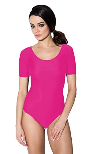 Aquarti Damen Ballett Trikot Kurzarm Gymnastik Tanz-Body, Farbe: Pink, Größe: 38 von Aquarti