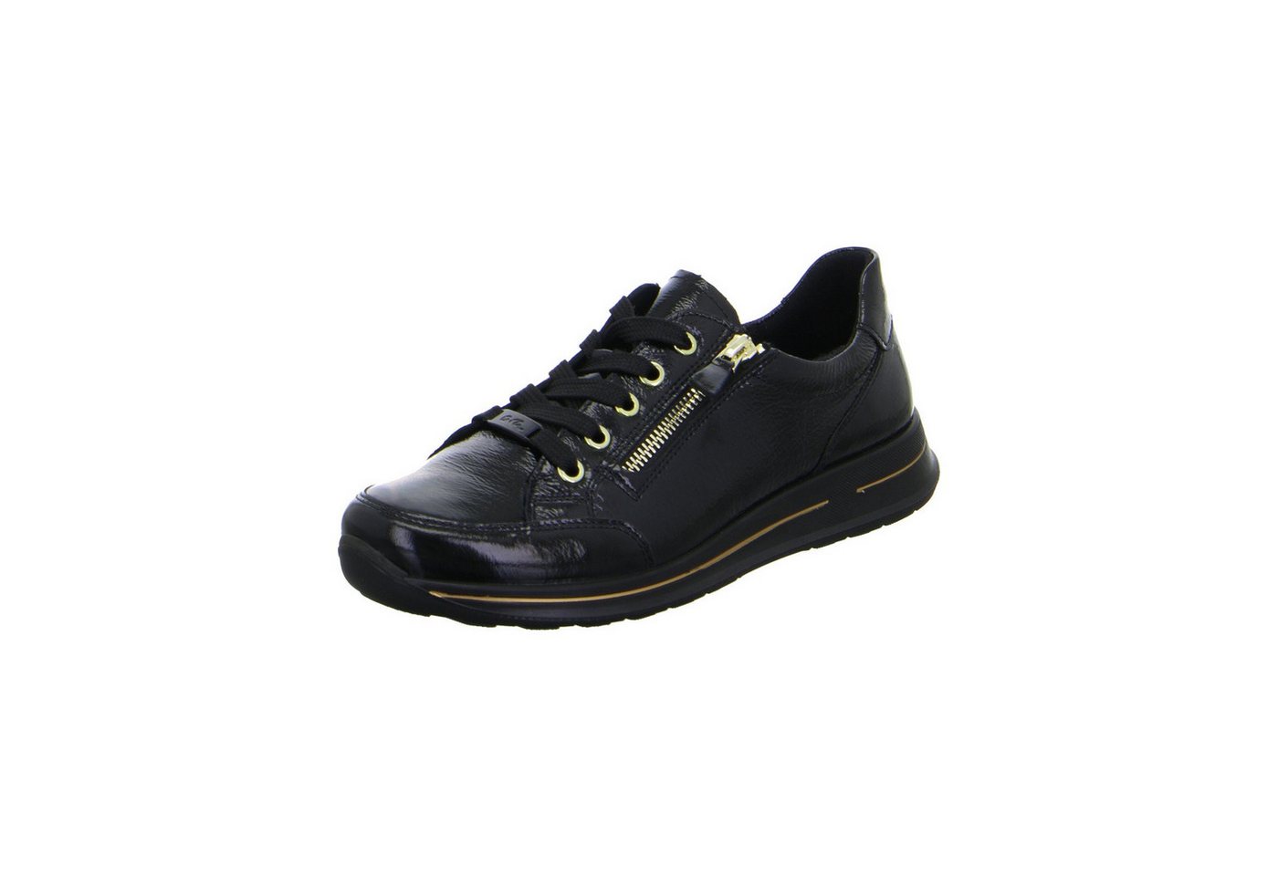 Ara Osaka - Damen Schuhe Sneaker Schnürer Lackleder schwarz von Ara