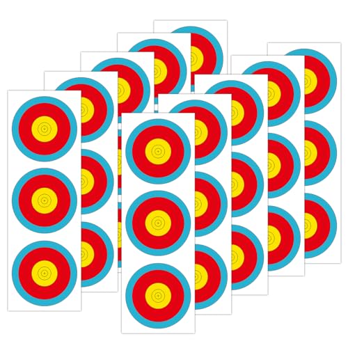 ArcheryMax 30 Stück 3 Punkte Bogen Pfeil Zielscheibe Papier Gesicht für Schießen Praxis von ArcheryMax