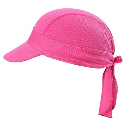 Arcweg Bandana Cap Kopftuch Mit Schirm Atmungsaktiv Pirat Kappe UV Schutz Verstellbar Bikertuch Radsport Mützen Schnelltrockned Altrosa von Arcweg