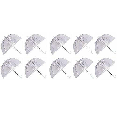 Gadgetking Ardisle 10er Set Regenschirme Kuppel Vogelkäfig klar transparent PVC Kunststoff Hochzeit, durchsichtig, Einheitsgröße, Klassisch von Gadgetking