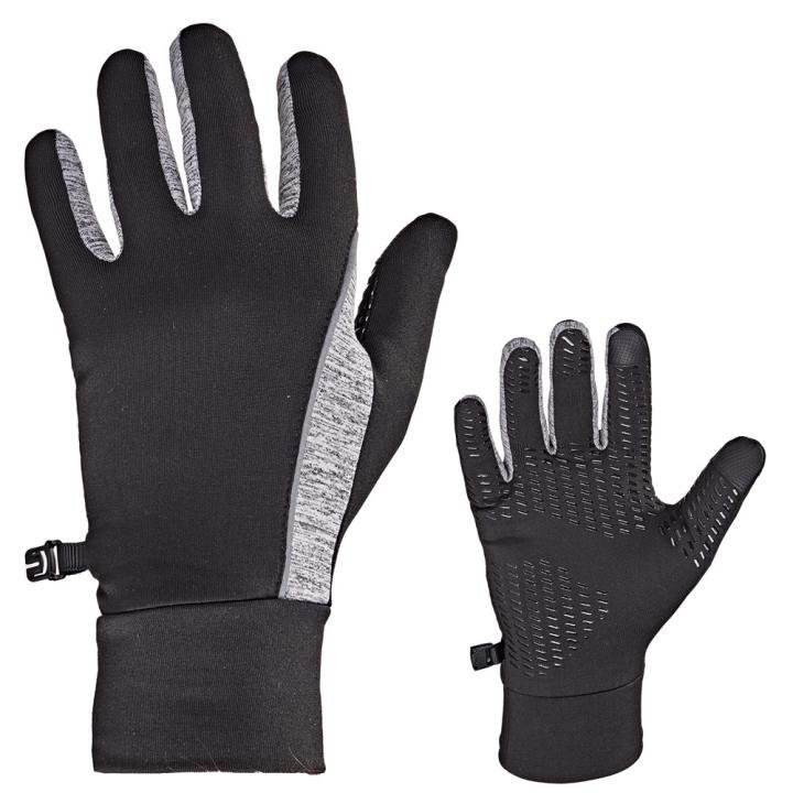 ARECO - Laufhandschuhe Sport Handschuhe mit e-touch und Gripp Innenfläche - schwarz von Areco