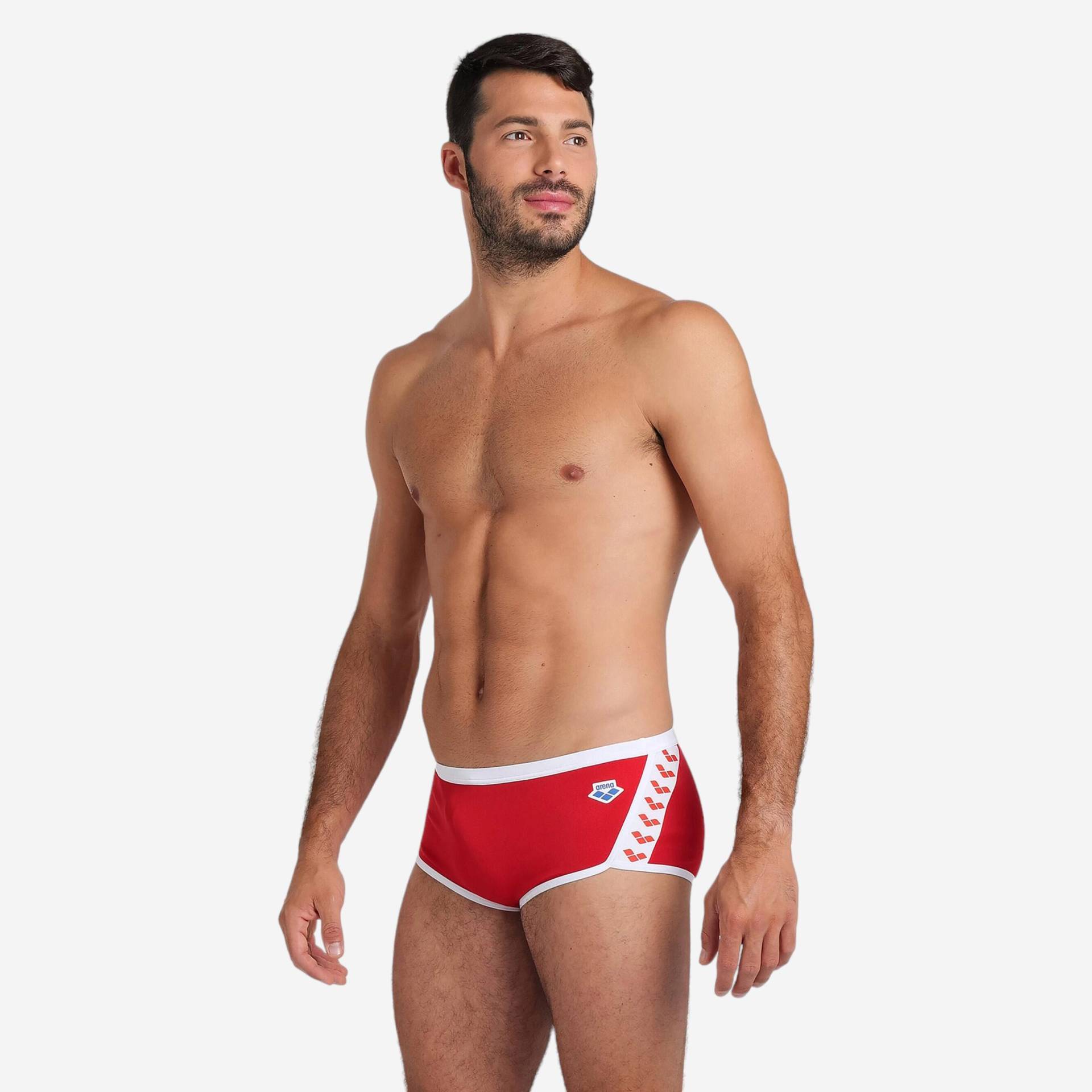 Badehose Slip Herren Arena - Icons rot/weiss von Arena