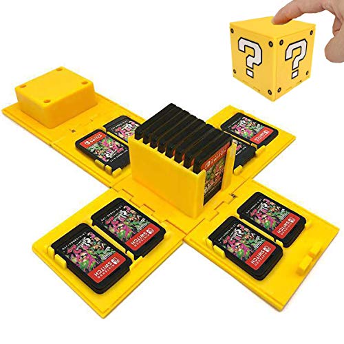Spielkartenhalter für Nintendo Switch,Passend für bis zu 16Nintendo Switch Spiele Aufbewahrungssystem Spielkarten Organizer Reisebox Hartschalen (Gelb) von Aresvrgo