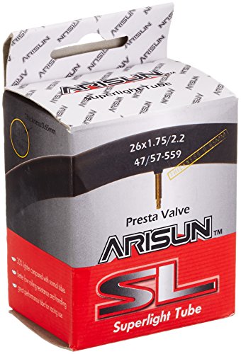Arisun Superlite Fahrradschlauch, Schwarz, 26 x 1.75/2.20" 47/57-559 AV von Arisun