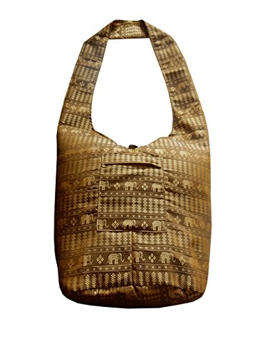 Handgefertigte Schultertasche aus Thai Baumwolle mit gewebtem Elefanten Muster von Ariyas Thaishop