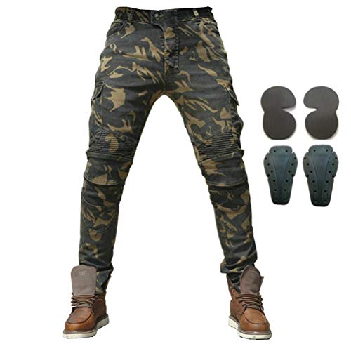 Herren Motorradhose, Jeansjeans mit Rüstung, 4 x Kniepolster, Herren, camouflage, S=28 von Armor Qtrees