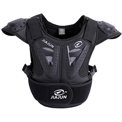 Kids Armor Weste für Brustwirbelsäule, Rückenstütze, Schutzausrüstung, Jacke, Hemd für Motorrad, Dirtbike, Motocross, Skifahren, Snowboarden (Schwarz, S) von Armor Qtrees