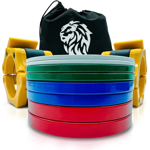 Armored Lion Hantel-Halsband-Set mit fraktionellen Hantelscheiben und Langhantel-Halsbändern, inkl. 0,1 kg, 0,2 kg, 0,3 kg, 0,5 kg und gelben Langhantel-Halsbändern von Armored Lion