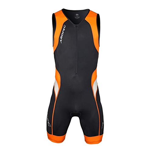 Aropec Men'1 Piece Suit Triathlon Lion Lycra schwarz schwarz/orange S von Aropec