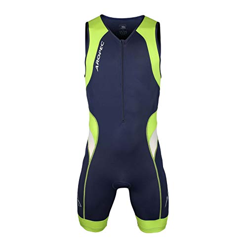 Aropec Triathlon Einteiler Lion Herren - Trisuit Men, Farbe:Navy/grün, Größe:L von Aropec