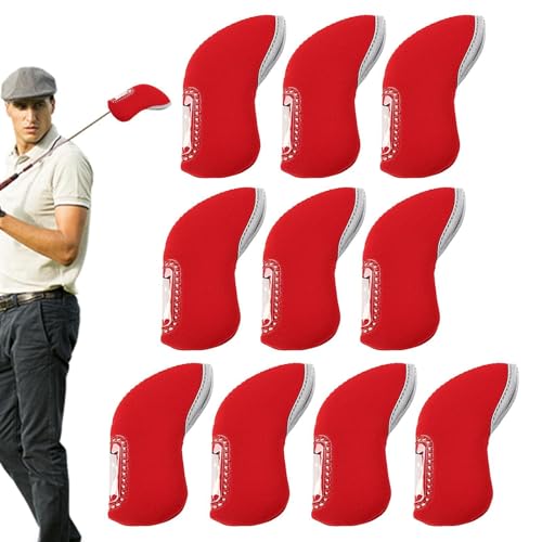 Arrovarp Golfschlägerhüllen,Golfschlägerhüllen,Transparente Golfschlägerkopfhüllen | 10-teiliges Golfschläger-Abdeckungs-Set, Eisenkopfhülle, Schlägerschutz für Männer und Frauen von Arrovarp