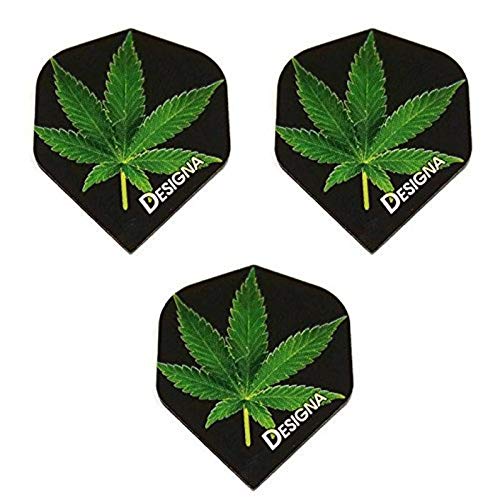 9 Pack Designa DSX Collection Cannabis Leaf Marijuana Weed Ganja Pot 100 Micron Extra Stark Dart Flights von Art Attack