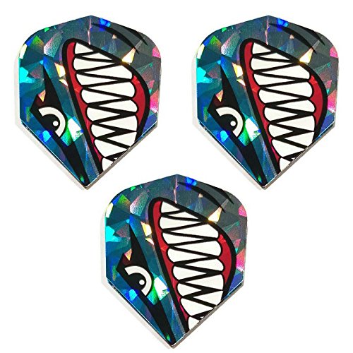 Art Attack HARROWS Hologramm 3 Pack Angry Ocean Shark 75 Mikron Starke Dart Flights von Art Attack