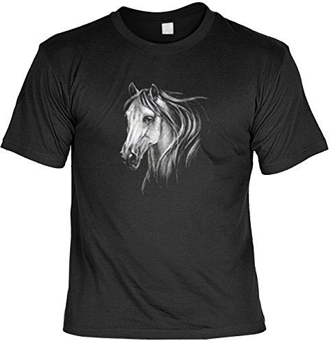 Art & Detail Shirt weißes Pferde Motiv Tshirt Horse Fb schwarz Größe M von Art & Detail Shirt