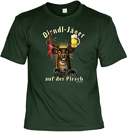 witziges Sprüche T-Shirt Dirndl-Jäger auf der Pirsch (Größe: M) Fb grün von Art & Detail Shirt