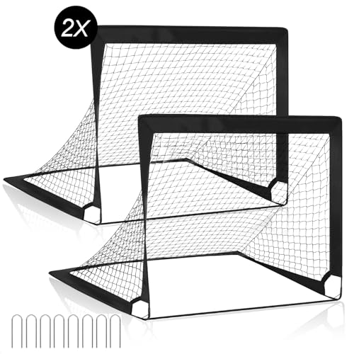 Artanchao - 2er Fußballtor Kinder Set - Faltbar Fussball Tor für Innen- und Aussengebrach - Fußballtor Pop Up für Garten - 120 x 90 x 90 cm von Artanchao