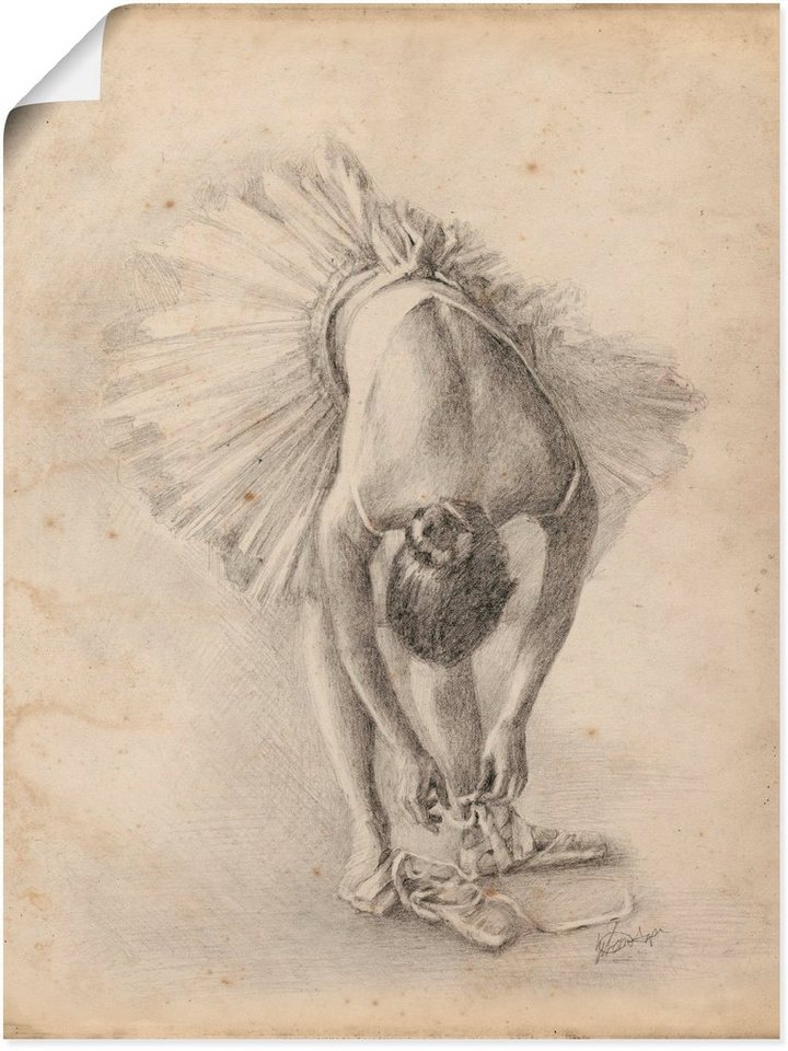Artland Poster Antike Ballerina Übung I, Sport (1 St), als Alubild, Leinwandbild, Wandaufkleber oder Poster in versch. Größen von Artland