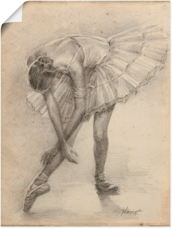 Artland Wandbild Antike Ballerina Übung II, Sport (1 St), als Alubild, Leinwandbild, Wandaufkleber oder Poster in versch. Größen von Artland