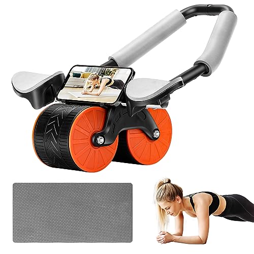 Bauchroller Bauchmuskeltrainer mit Rücklaufhilfe, Ab Roller Wheel für Core Trainer, 2024 Neues Automatic Rebound Abdominal Wheel, Orange Fitnessgeräte für Zuhause von Artline