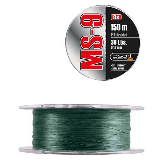 Asari Ms9 Braided Line 150 M Grün 0.120 mm von Asari