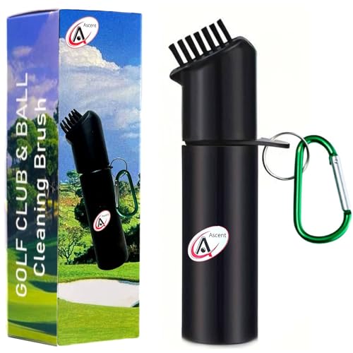 Golfschläger-Reiniger, in Geschenkbox, Golf-Wasserbürste mit Nylon-Bürsten, präzise Reinigung, auslaufsicherer Behälter, Quetschflasche, Golf-Geschenkidee für Vater, Männer, Frauen, Golfer von Ascent