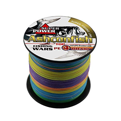 Ashconfish Braided Fishing Line- 4 Strands Super Strong PE Fishing Wire Heavy Tensile for Saltwater & Freshwater Fishing -Abrasion Resistant - Zero Stretch- 500M/547Yds 8LB Multi Color von Ashconfish