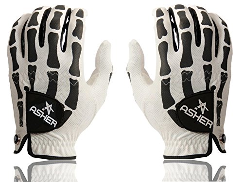 Asher Death Grip White Herren Handschuhe - Paar (Bikehandschuhe, Fahrradhandschuhe, Autohandschuhe, Golfhandschuhe) (S (7-7.5)) von Asher Gloves