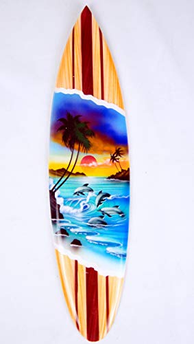 Asia Design Miniatur Surfboard Dekosurfboard Surfbrett Holz Wellenreiten inkl. Holzständer Dekoration Nr 17 (30cm) von Asia Design