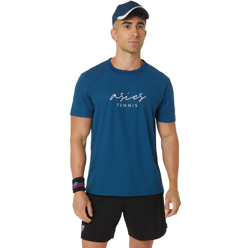 Asics Classic Graphic Short Sleeve T-shirt Blau XL Mann von Asics