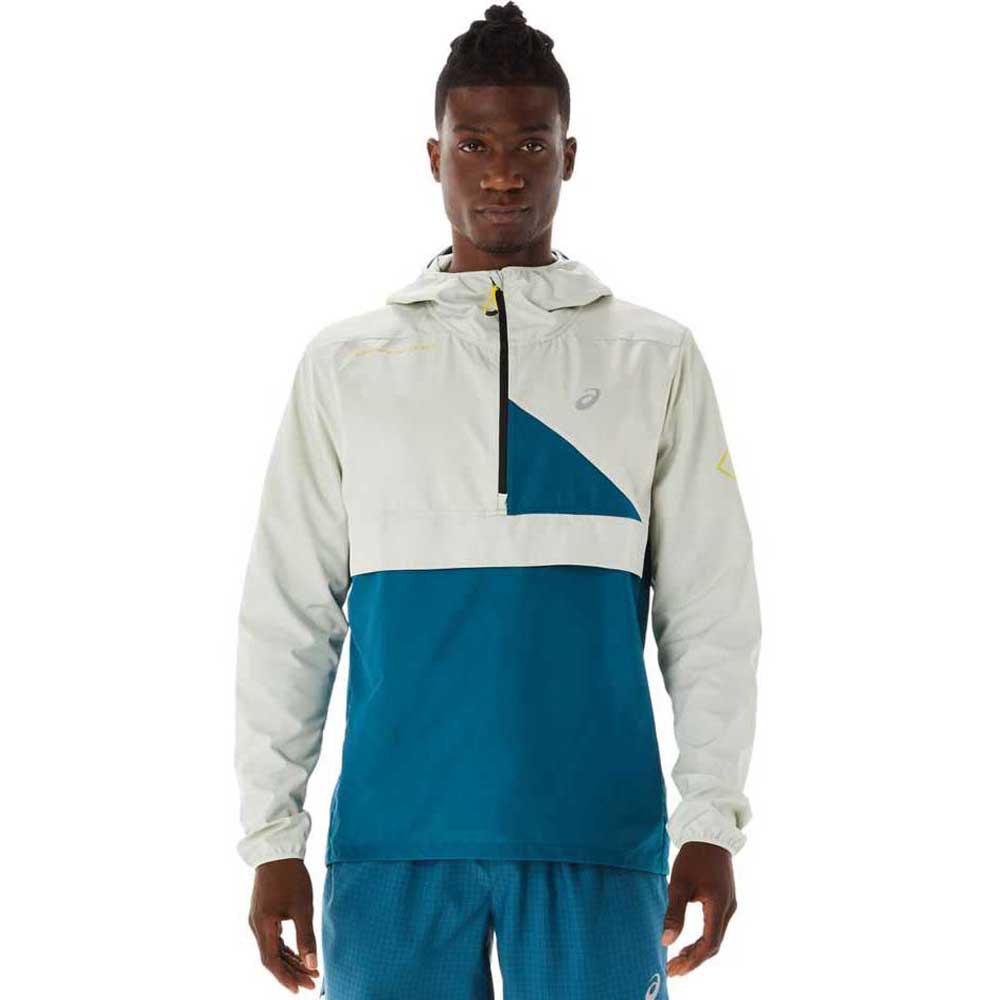 Asics Fujitrail Anorak Jacket Weiß,Blau 2XL Mann von Asics