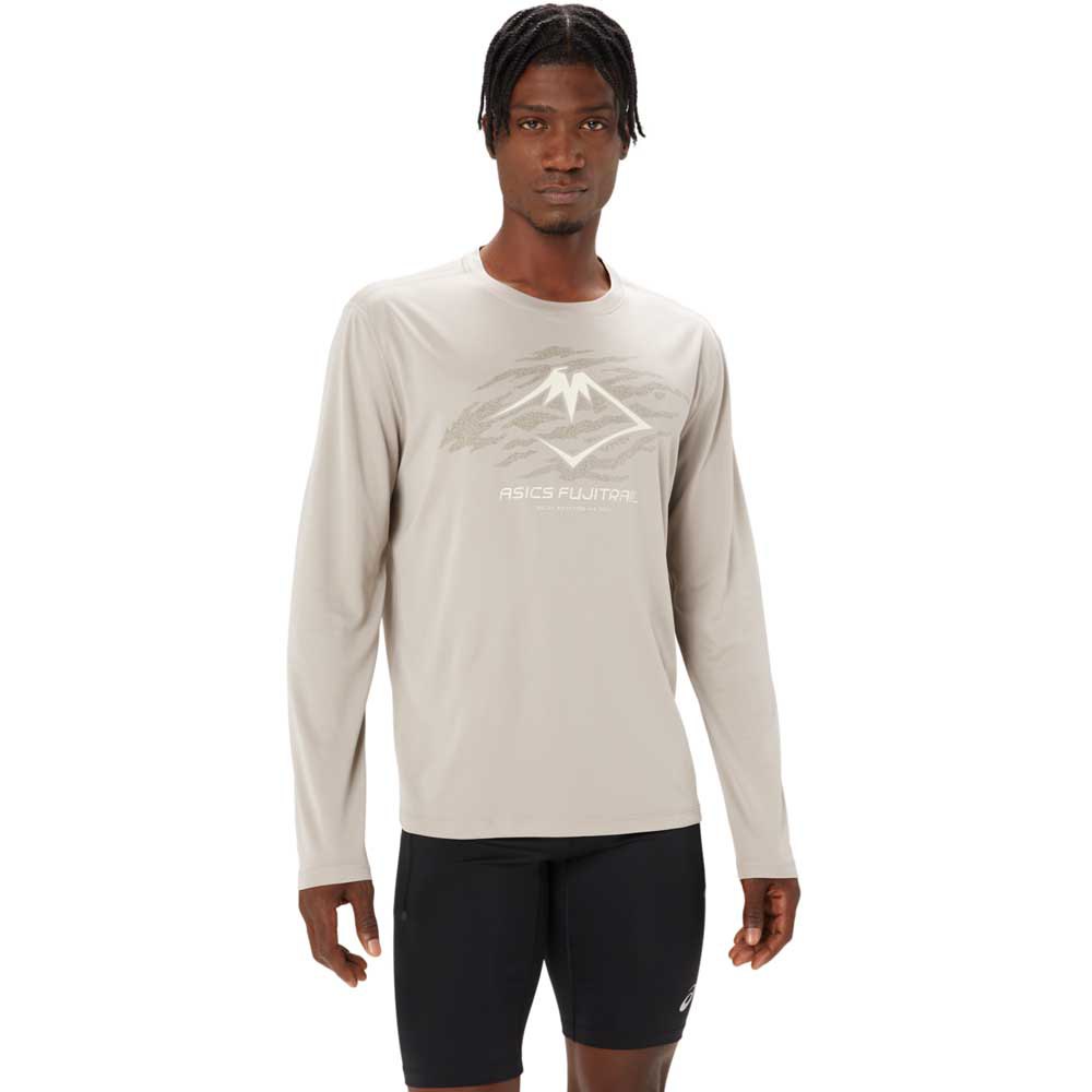 Asics Fujitrail Logo Long Sleeve T-shirt Beige M Mann von Asics