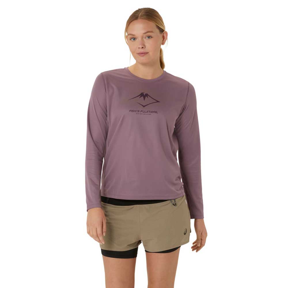 Asics Fujitrail Logo Long Sleeve T-shirt Lila S Frau von Asics
