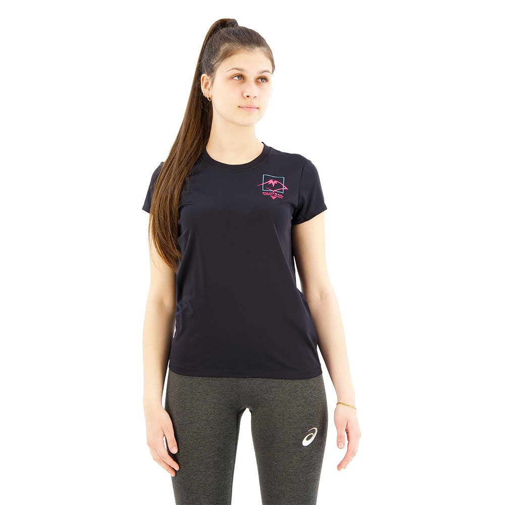 Asics Fujitrail Logo Short Sleeve T-shirt Schwarz M Frau von Asics