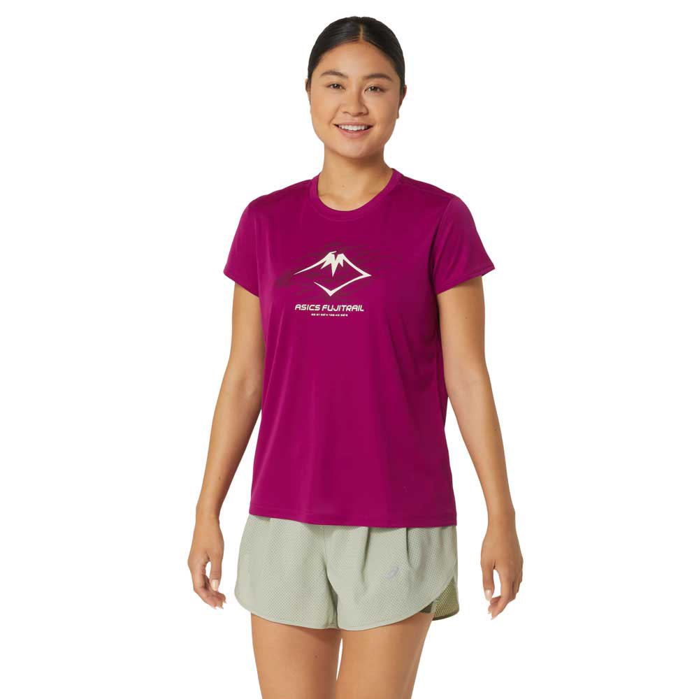 Asics Fujitrail Logo Short Sleeve T-shirt Rosa M Frau von Asics