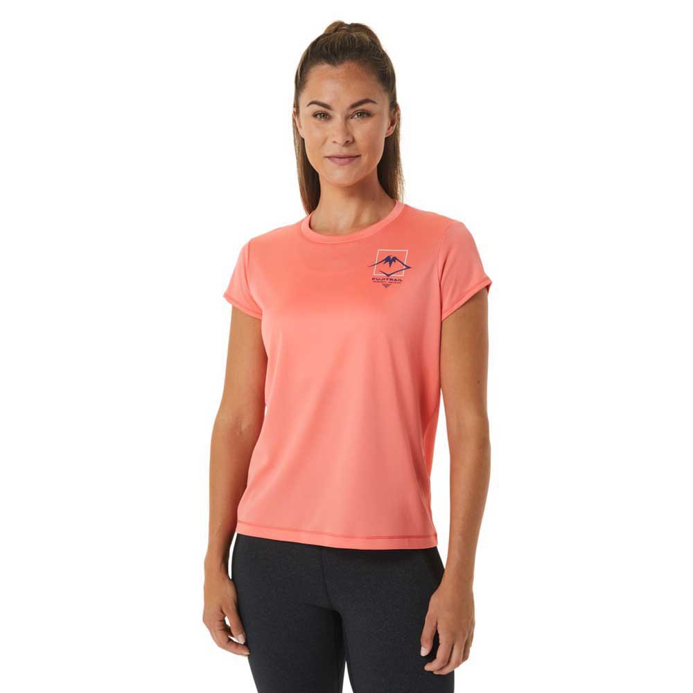 Asics Fujitrail Logo Short Sleeve T-shirt Orange XL Frau von Asics