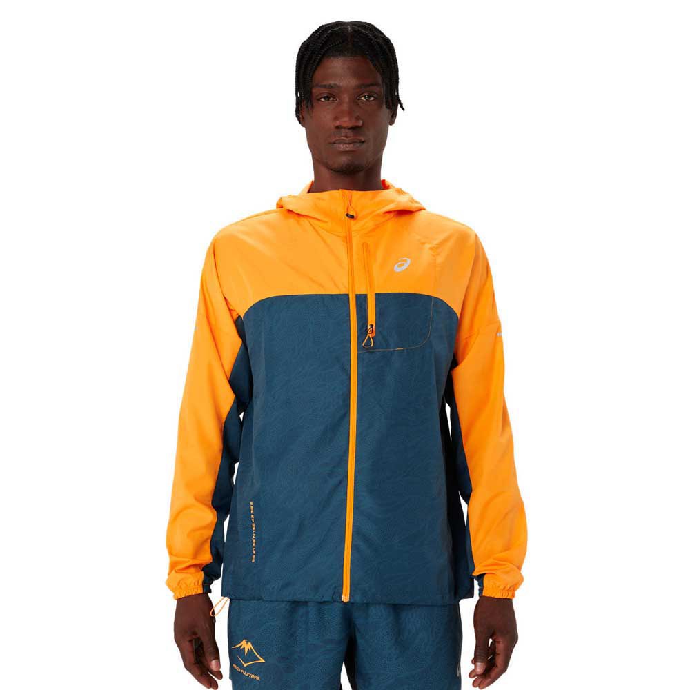 Asics Fujitrail Packable Windbreaker Jacket Orange 2XL Mann von Asics