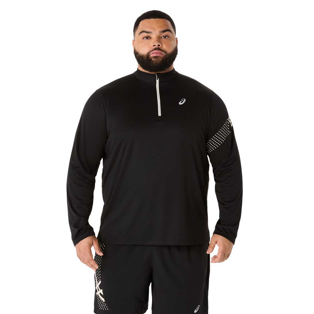 Asics Icon Half Zip Long Sleeve T-shirt Schwarz M Mann von Asics