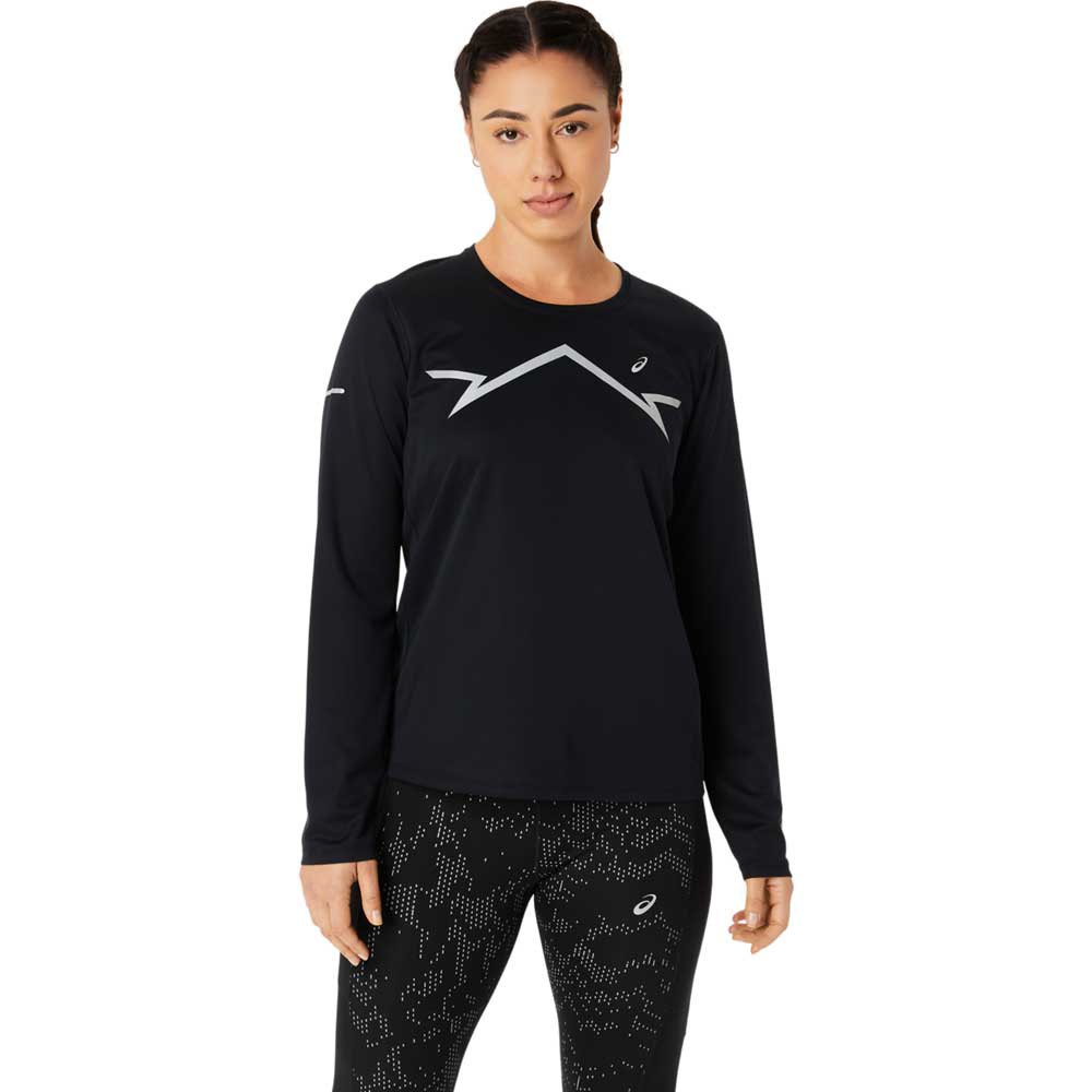 Asics Lite-show Long Sleeve T-shirt Schwarz S Frau von Asics