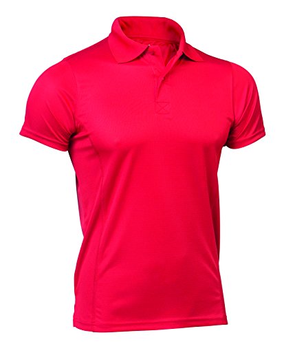 Asioka - 08/13 Technisches Polo-Shirt mit kurzen Ärmeln, glatt, Unisex, Erwachsene. M rot von Asioka