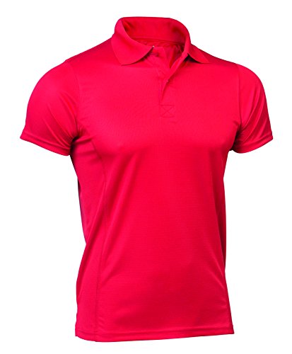 Asioka - 08/13 Technisches Polo-Shirt mit kurzen Ärmeln, glatt, Unisex, Erwachsene. XXL rot von Asioka