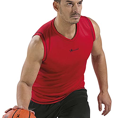 Asioka 184/17 T-Shirt Basketball ohne Ärmel, Unisex Erwachsene L rot von Asioka