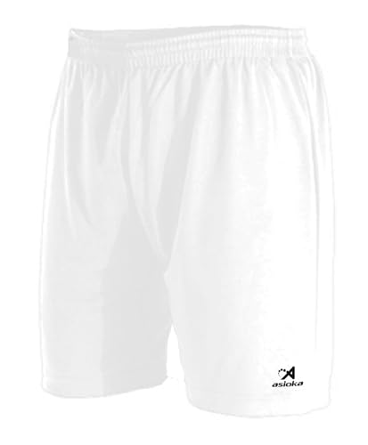 Asioka Unisex Kinder 230/16N Kurze Sporthose, weiß, XS (12-14) von Asioka