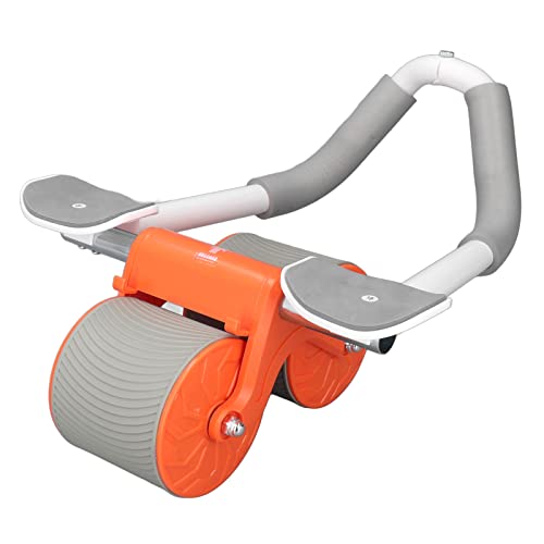 Automatisches Rebound-Bauchrad, Bauchroller Automatischer Rebound mit Ellbogenstütze Rutschfeste Doppelräder Bauchtrainer mit Kniepolster für Bauchmuskeltraining (Orange) von Asixxsix