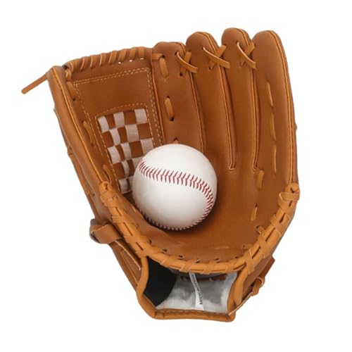 Baseballhandschuh, Herren-Baseballhandschuh für Erwachsene und Jugendliche, Baseball- und Softballhandschuhe, Performance-Baseballhandschuhe aus Verbundleder (Brown) von Asixxsix