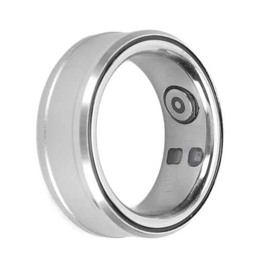 Smart Health Ring, NFC Bluetooth 5.1 Health Tracker Ring für Schlaf, Körpertemperatur, Schrittzähler, Smartphone-Kamera-Fernbedienung, mit APP, 3–5 Tage Akkulaufzeit (Silver) von Asixxsix