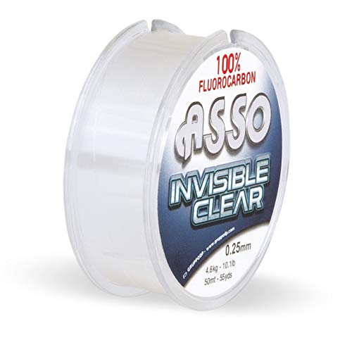 ASSO Vorfachschnur Fluorocarbon Angeln Invisible 50m 0,21mm 3,40kg von Asso