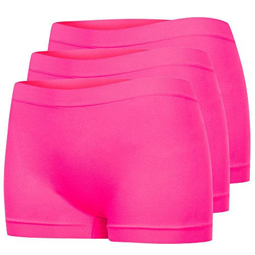 Assoluta 3er Pack Damen Unterwäsche Hipster Panties neon pink XL von Assoluta